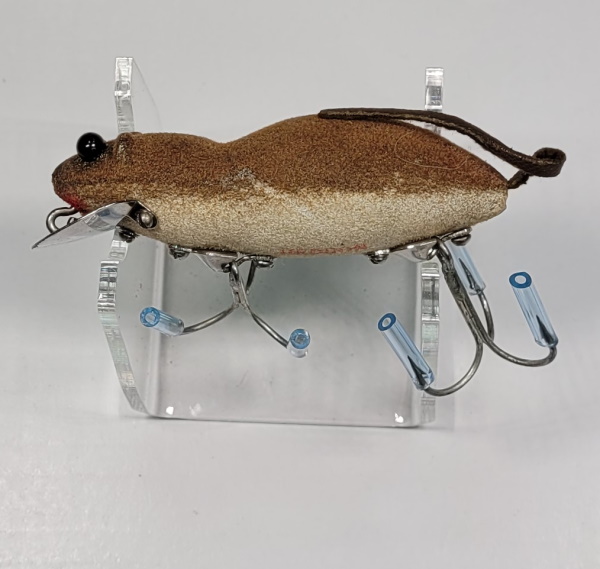 Vintage Fishing Lure. Heddon Meadow Mouse. Brown and white. 4200